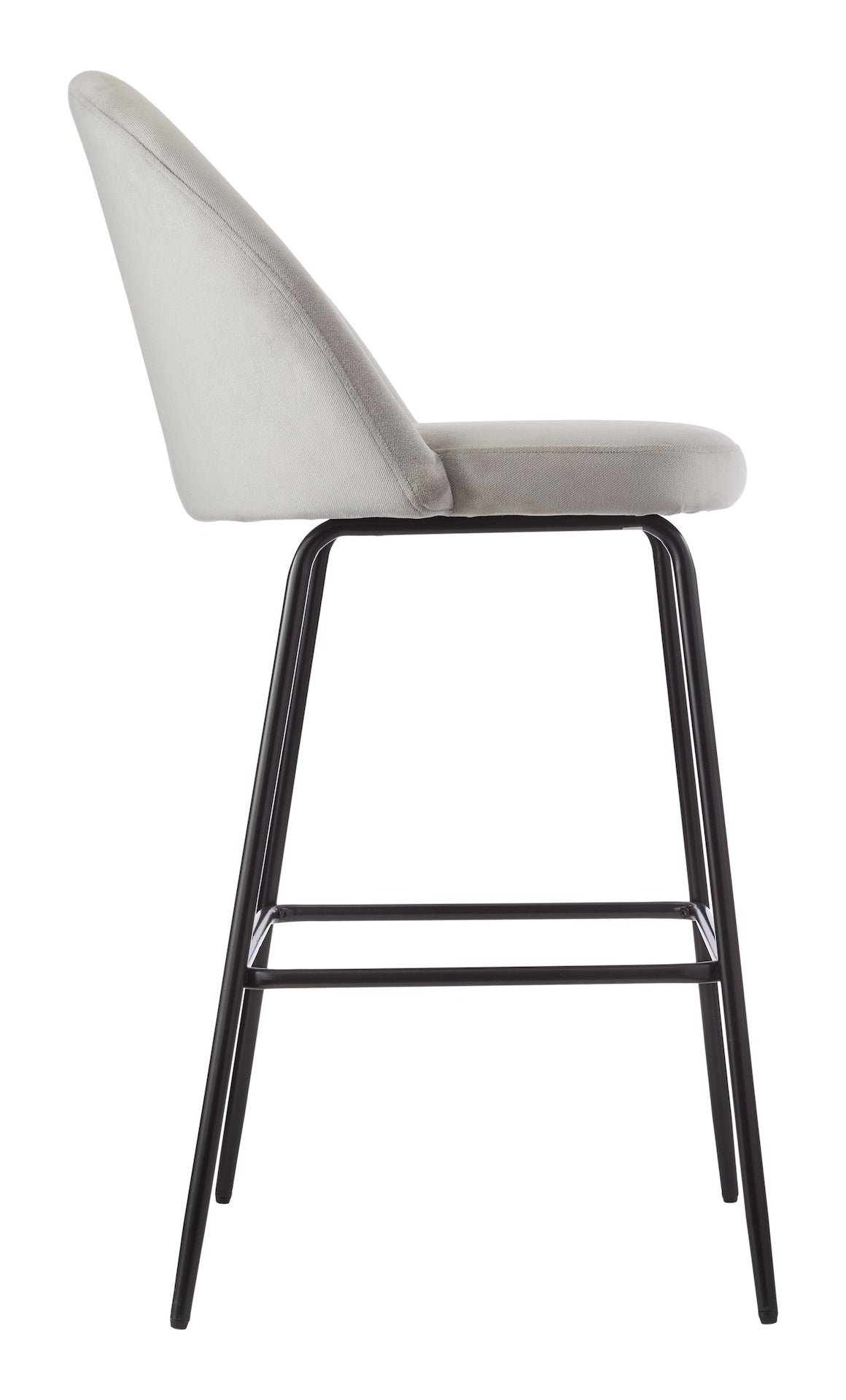 Koen Bar Elegant Counter Stool with Footrest, Grey