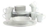 Lauren 34pc Porcelain Dinnerware Set, Serves 8, White