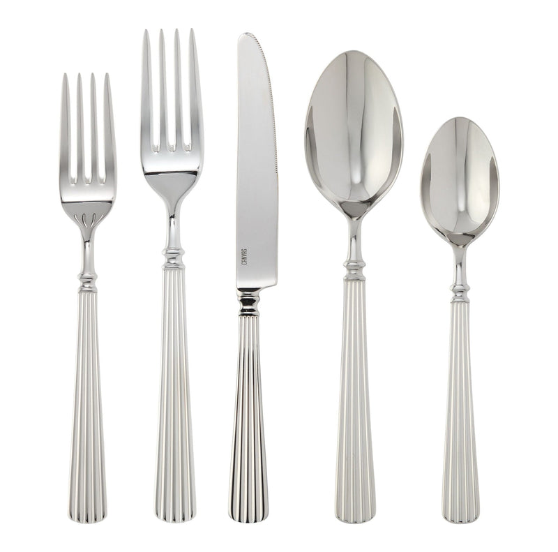 Lensworth Vintage Rib Flatware Set, Stainless Steel, Serves 4, 20-pc K5408