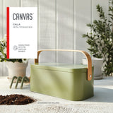 Metal Gardening Storage Container, Iron, Green