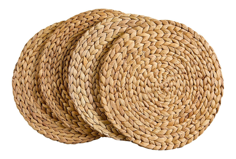 Natural Round Paper Placemat/Charger, Beige, 4-pk C1626