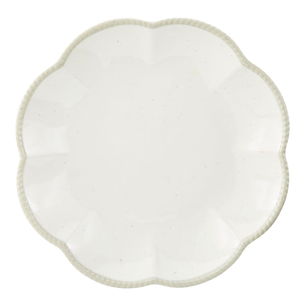 Scalloped Dinner Plate, BPA-free, Plastic, Ivory Colour E2264