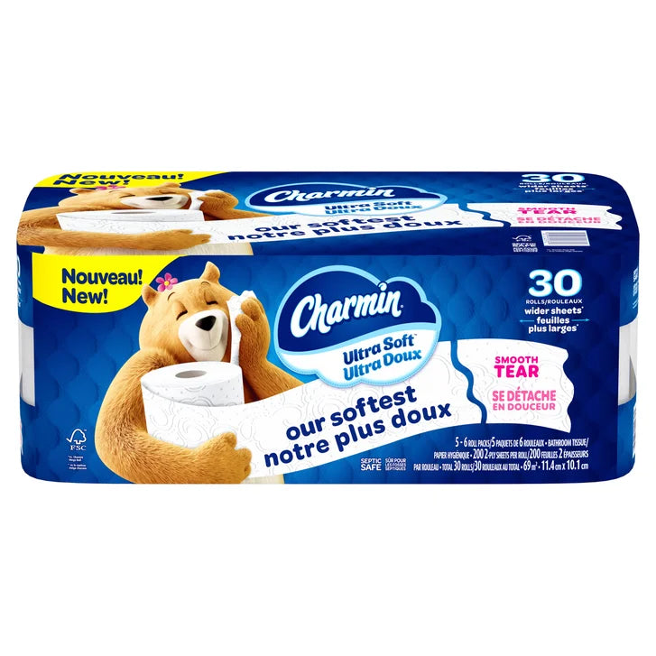 Charmin Ultra Soft Toilet Paper Jumbo Rolls, 30 x 200 Sheets X4082