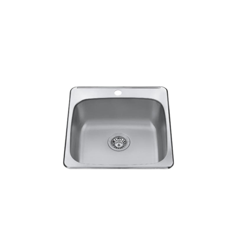 20x20x8-in Brushed Satin Stainless Steel Drop-in Sink G429