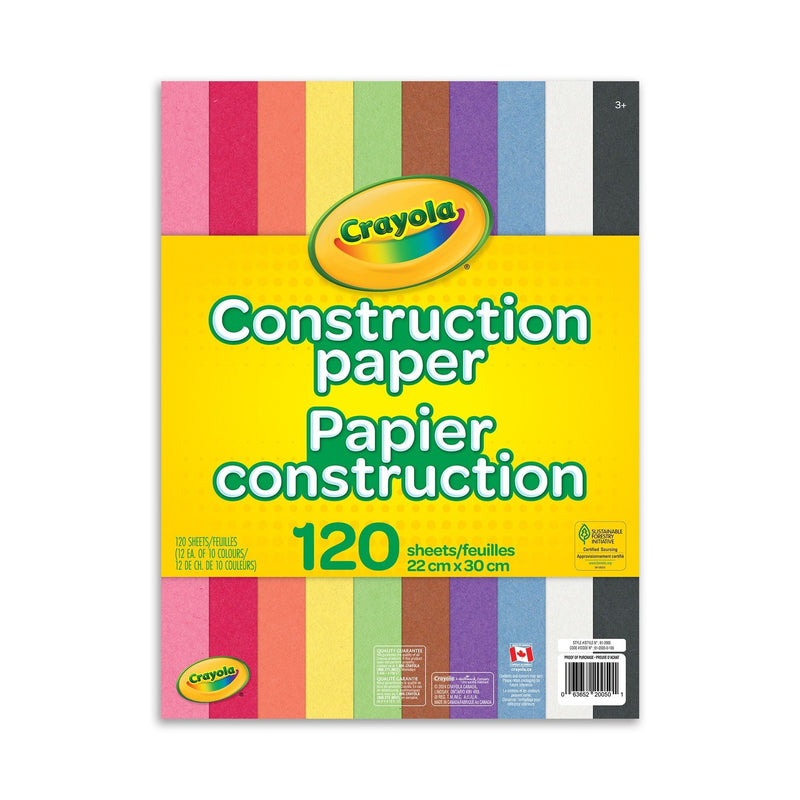 Construction Paper, 120 Count, Multicolour V7955