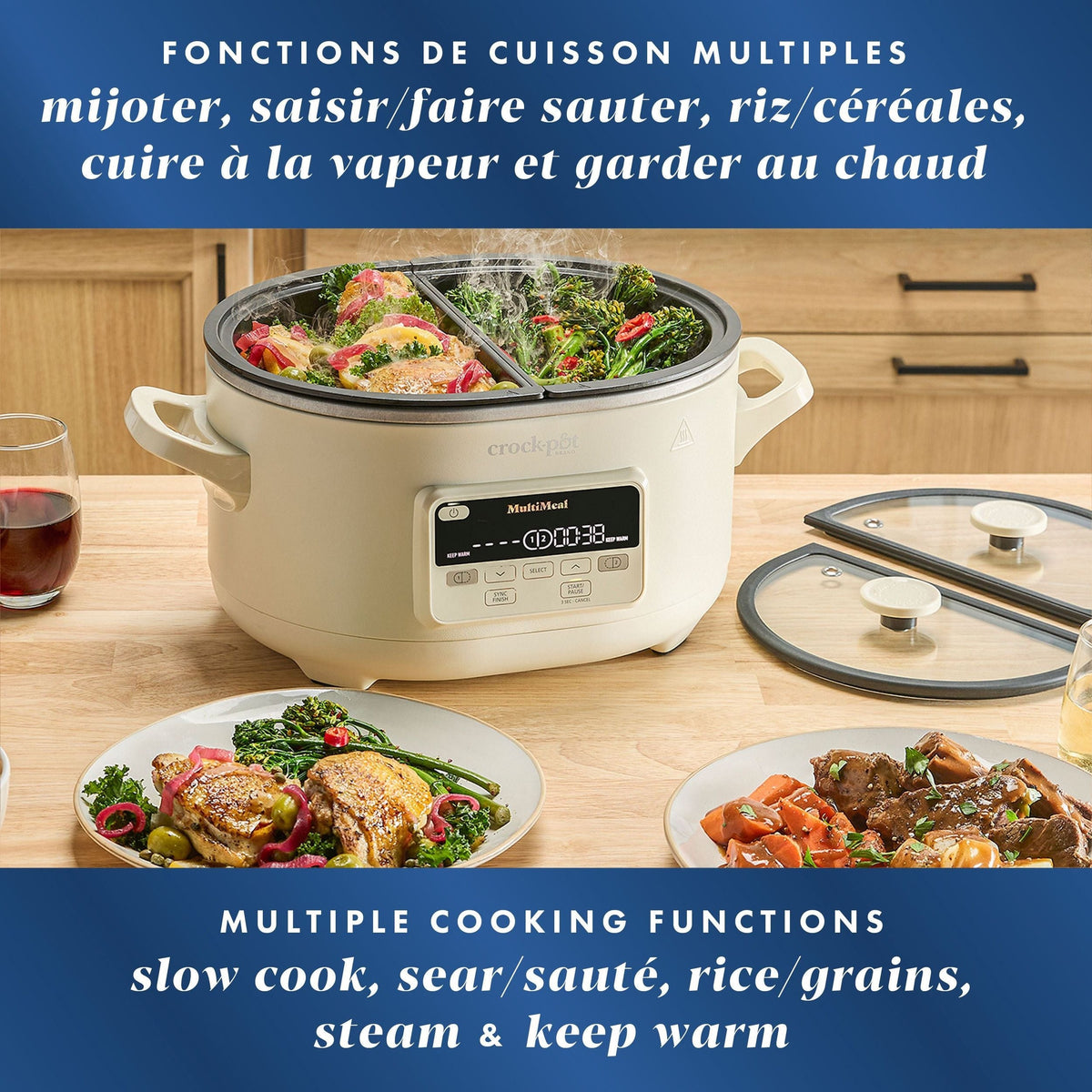 Crockpot Ceramic-Coated Multi-Meal Slow Cooker, 3.7-qt