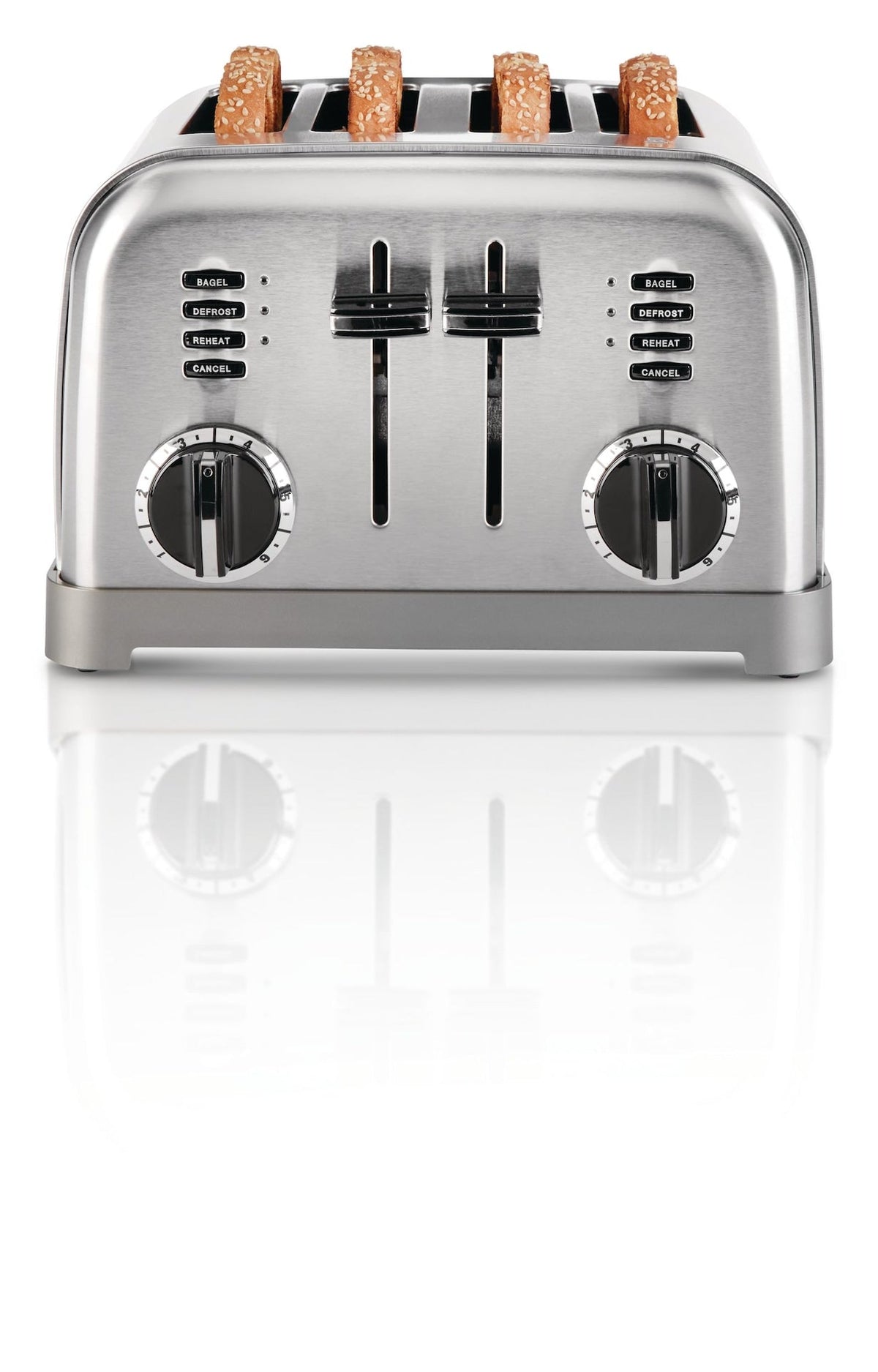Metal Classic Toaster with 6 Settings, Stainless Steel, 4-Slices