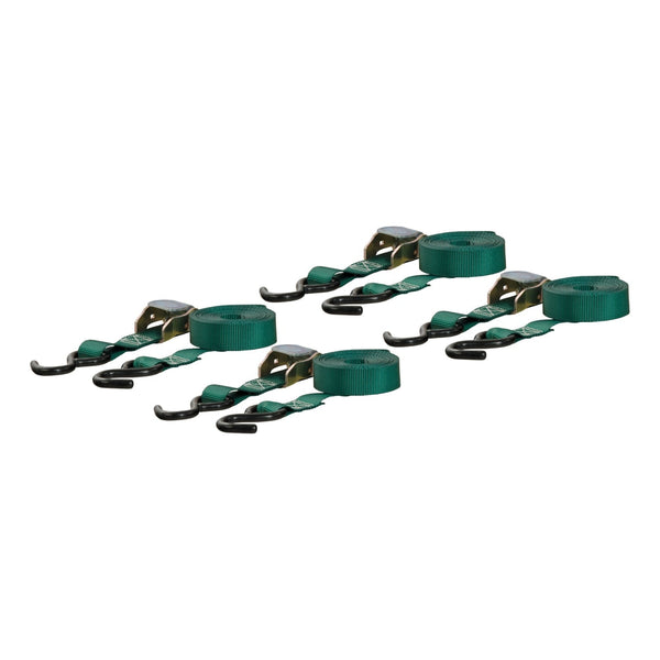 83016 Cargo Straps with S-Hooks, Dark Green, 300-lb, 16-ft, 4-pk X3917