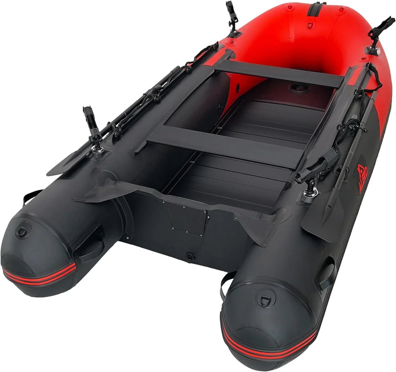 Inflatable Boat | Yacht Dinghy Tender Raft | Multi Person Fishing Boat | Aluminum Floor Oars | Fishing Rod Holders | Heavy-Duty PVC | 2024 Model | U1790