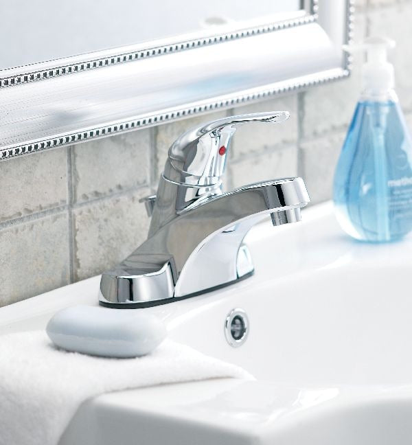 Renovate Single Handle Bathroom Sink Faucet, 4-in Centerset, Chrome