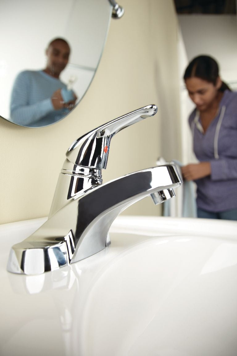Renovate Single Handle Bathroom Sink Faucet, 4-in Centerset, Chrome
