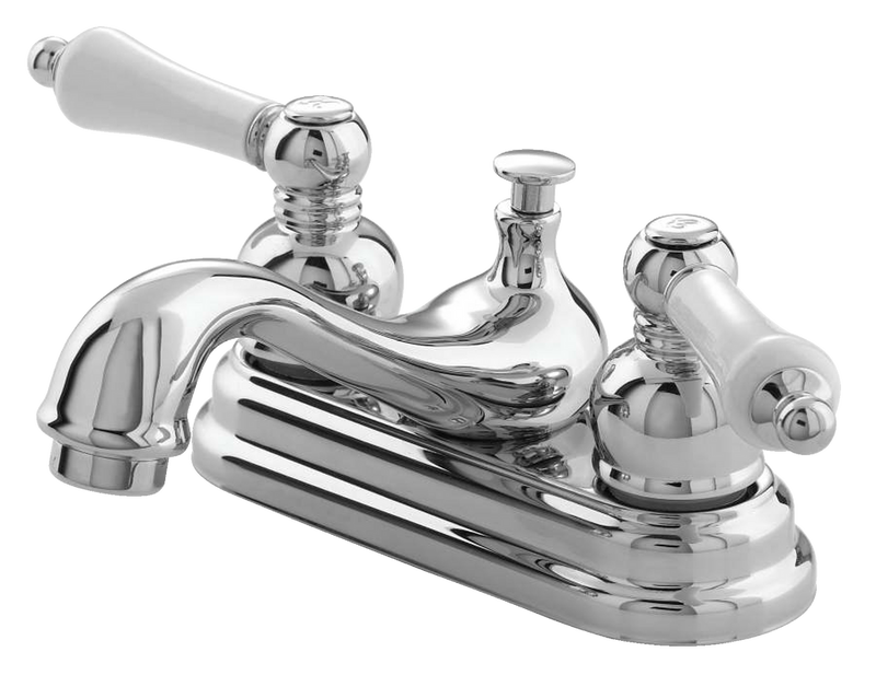 Sheridan Double Handle 4-in Centreset Bathroom Sink Faucet with Pop-Up Drain, Chrome A5943