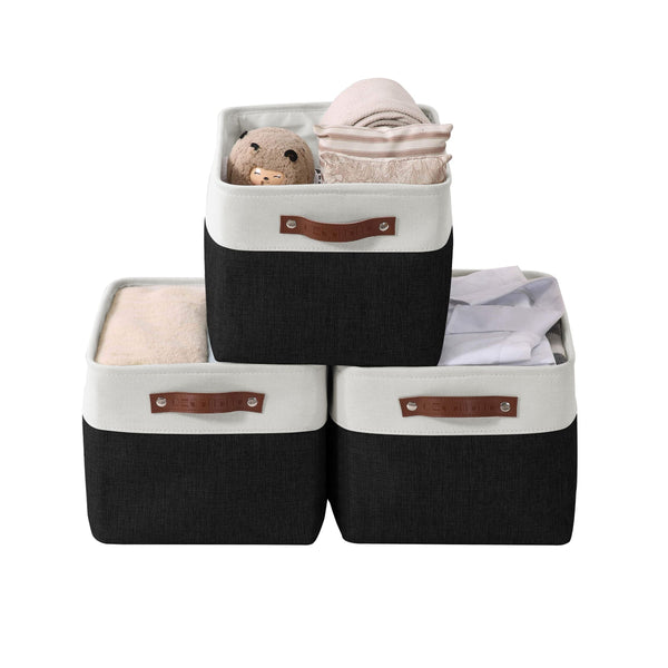 Large Soft-Sided Foldable Storage Basket, 3-pk, Black N301