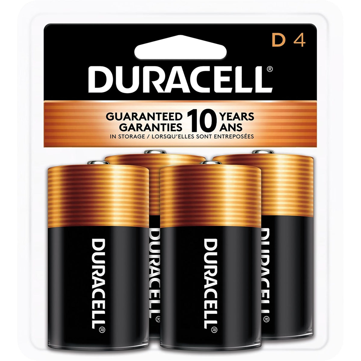 Coppertop D Alkaline Batteries, All Purpose, 4-pk