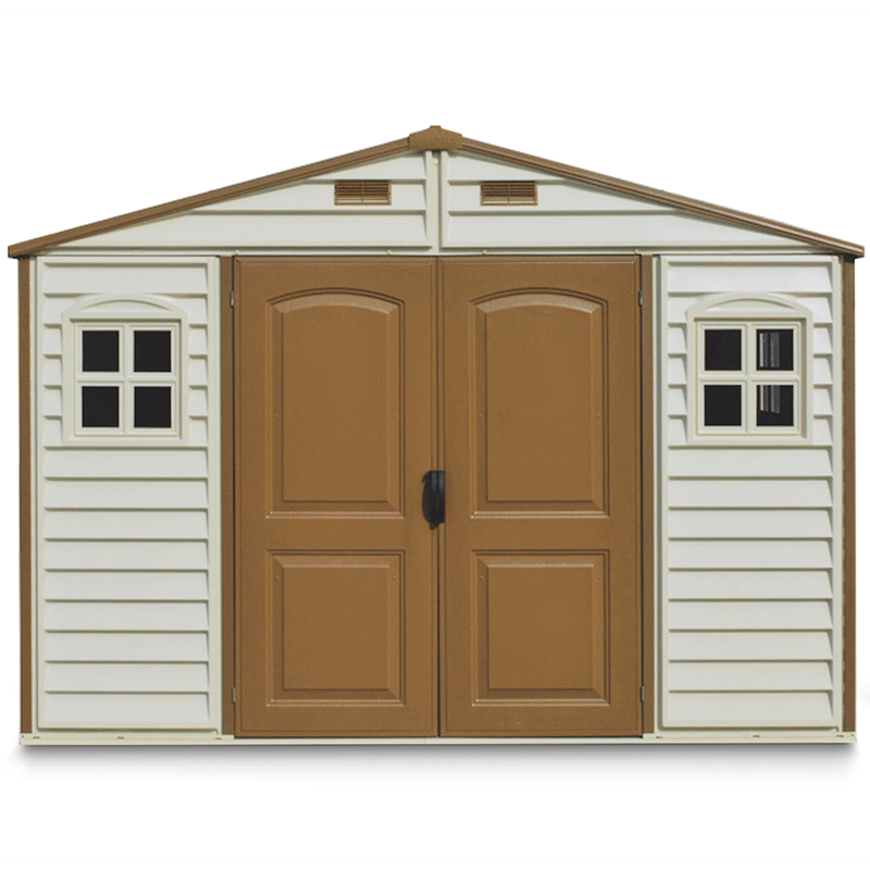Woodside Vinyl Resin Garden Shed, Brown, 10-1/2-ft x 8-ft J5334