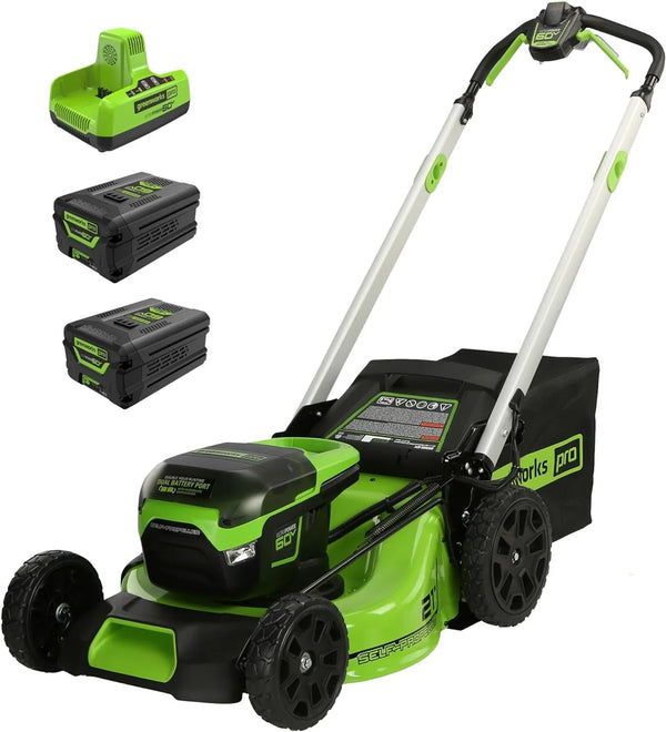 60V 21” Cordless (Self-Propelled) Lawn Mower, 2 x 4.0Ah Batteries and Dual Port Rapid Charger R8572