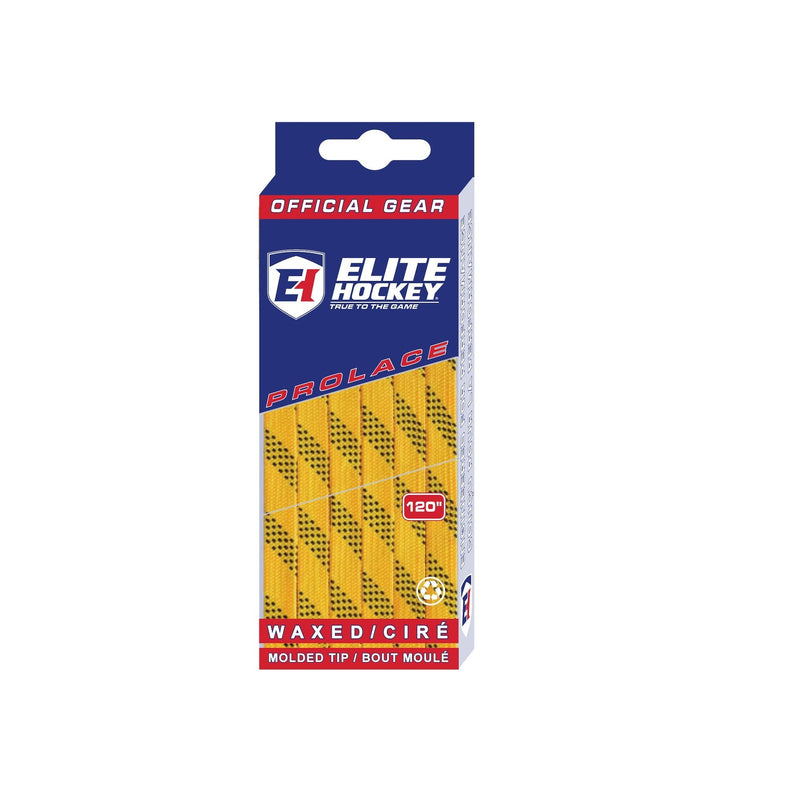 Hockey Prolace Skate Laces, Waxed, Yellow, Assorted Sizes Y7482