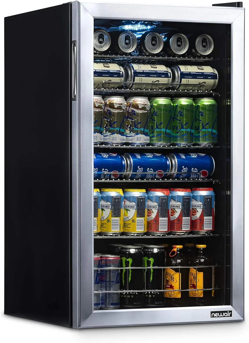 Beverage Refrigerator Cooler | 126 Cans Free Standing with Right Hinge Glass Door W8156