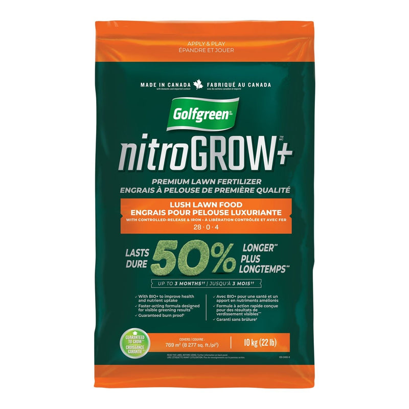 Nitrogrow+ Premium Nitrogen Enriched Lush Lawn Fertilizer, 28-0-4, 10kg Z9025
