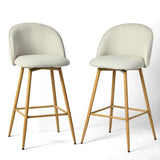 Modern Swivel Bar Stools, Beige, 2-pk