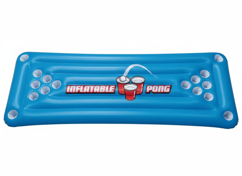 Inflatable Beer Pong Pool Game, Blue, 71-in, for Beach/Pool Fun Activities F8714