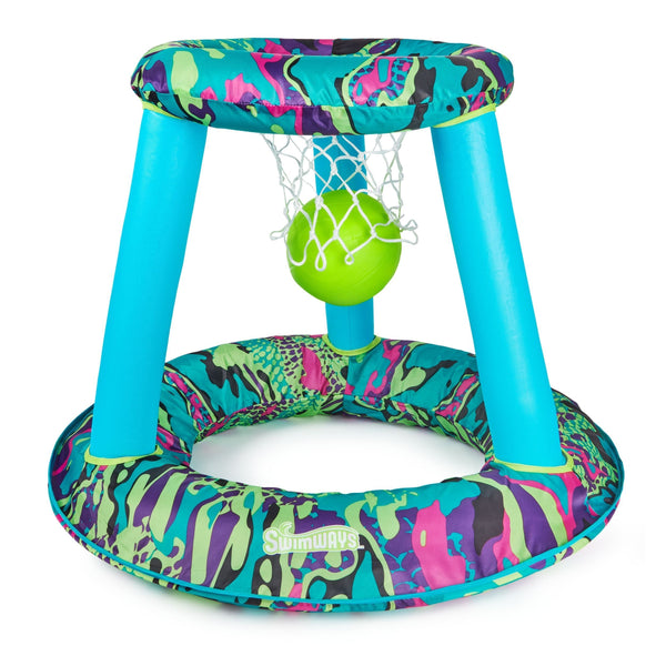 Inflatable Pool Basketball Set, Blue/Green/Black, 3-pk, Ages 13+, for Beach/Pool Fun Activities V3671