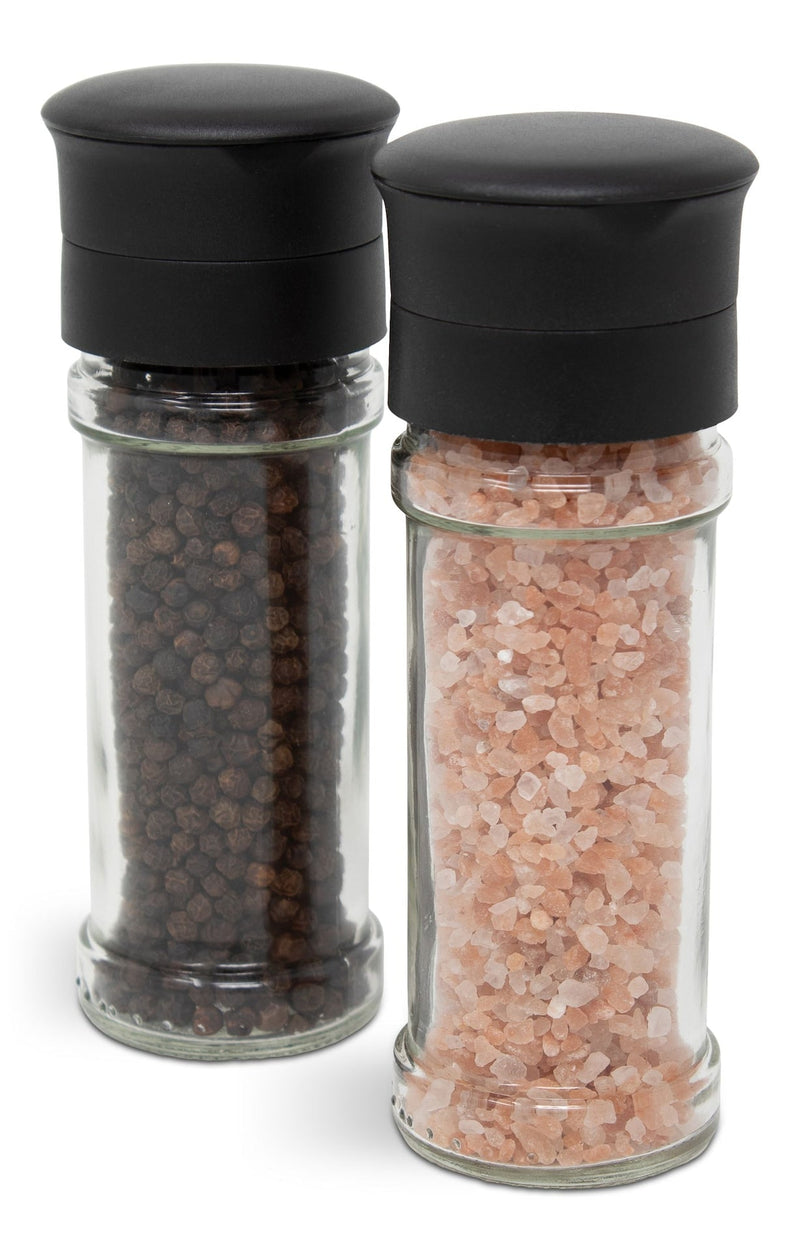 Glass Salt & Pepper Grinder Mill Set, Pre-Filled, 5.2-in, 2-pc Q8233