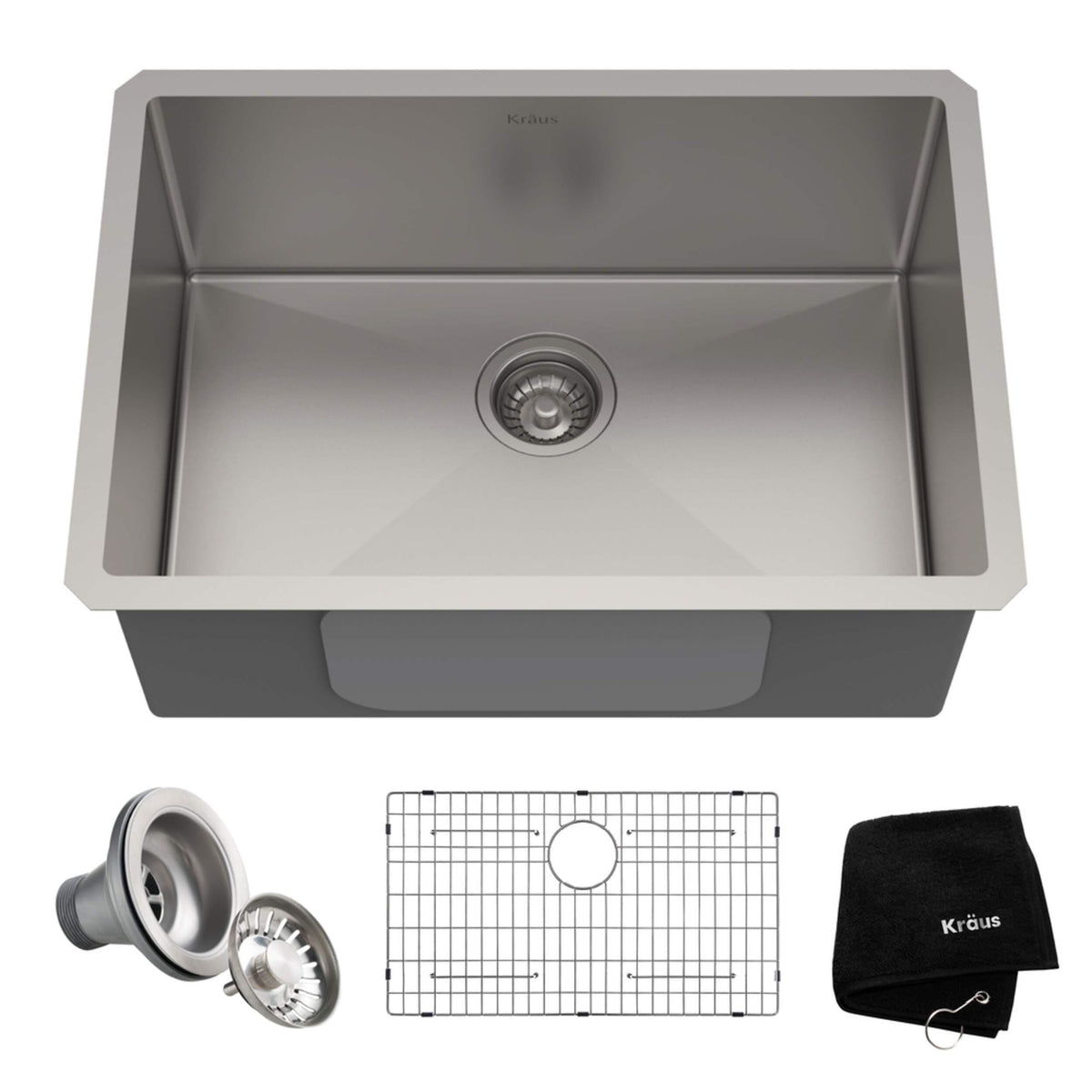 Standard PRO Undermount Stainless Steel Single Bowl Kitchen Sink, 23x18x10-in