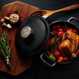 Pre-Seasoned Casserole Dish, Cast Iron, Black, 6-qt