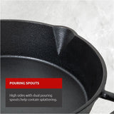 Pre-Seasoned Cast Iron Skillet, Oven & Broiler Safe, Black, 10-in