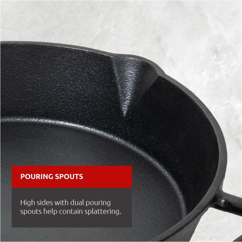 Pre-Seasoned Cast Iron Skillet, Oven & Broiler Safe, Black, 10-in