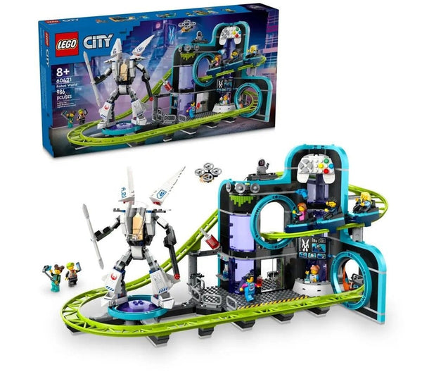 City Robot World Roller-Coaster Park Building Set - 60421, 986-pcs, Ages 8+ Q7754