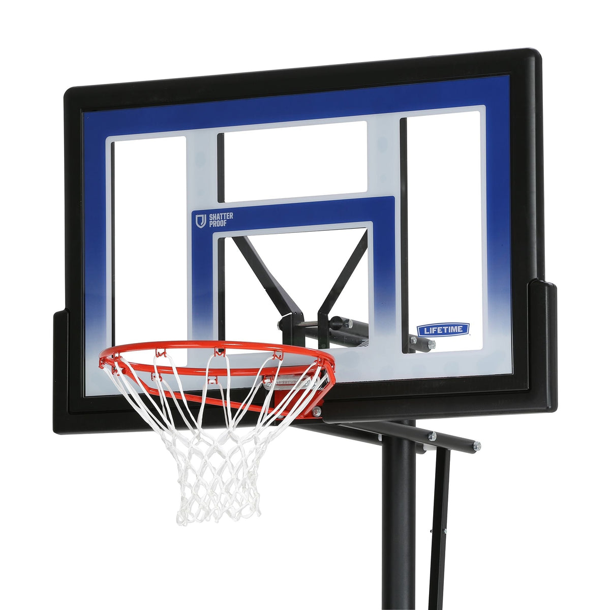 Portable Adjustable Basketball Backboard, Hoop & Net System, 48-in