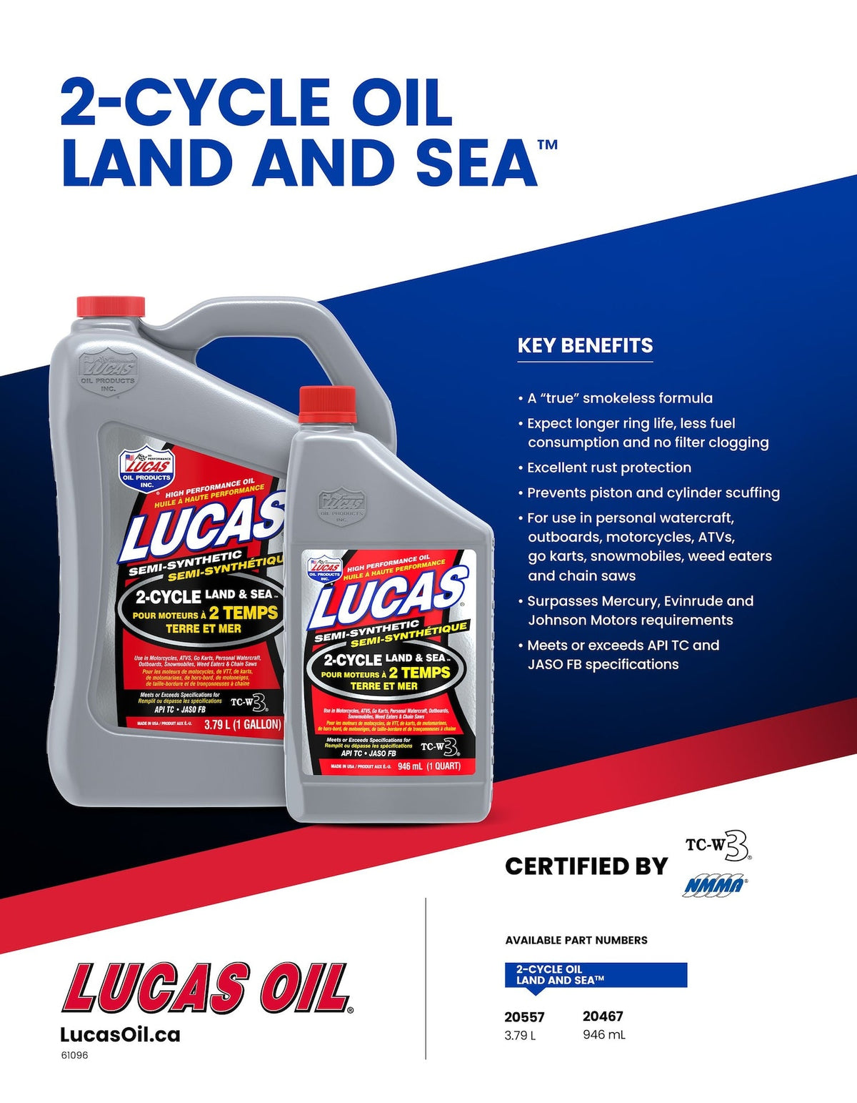 2-Stroke Semi-Synthetic Land & Sea Oil, 3.87-L