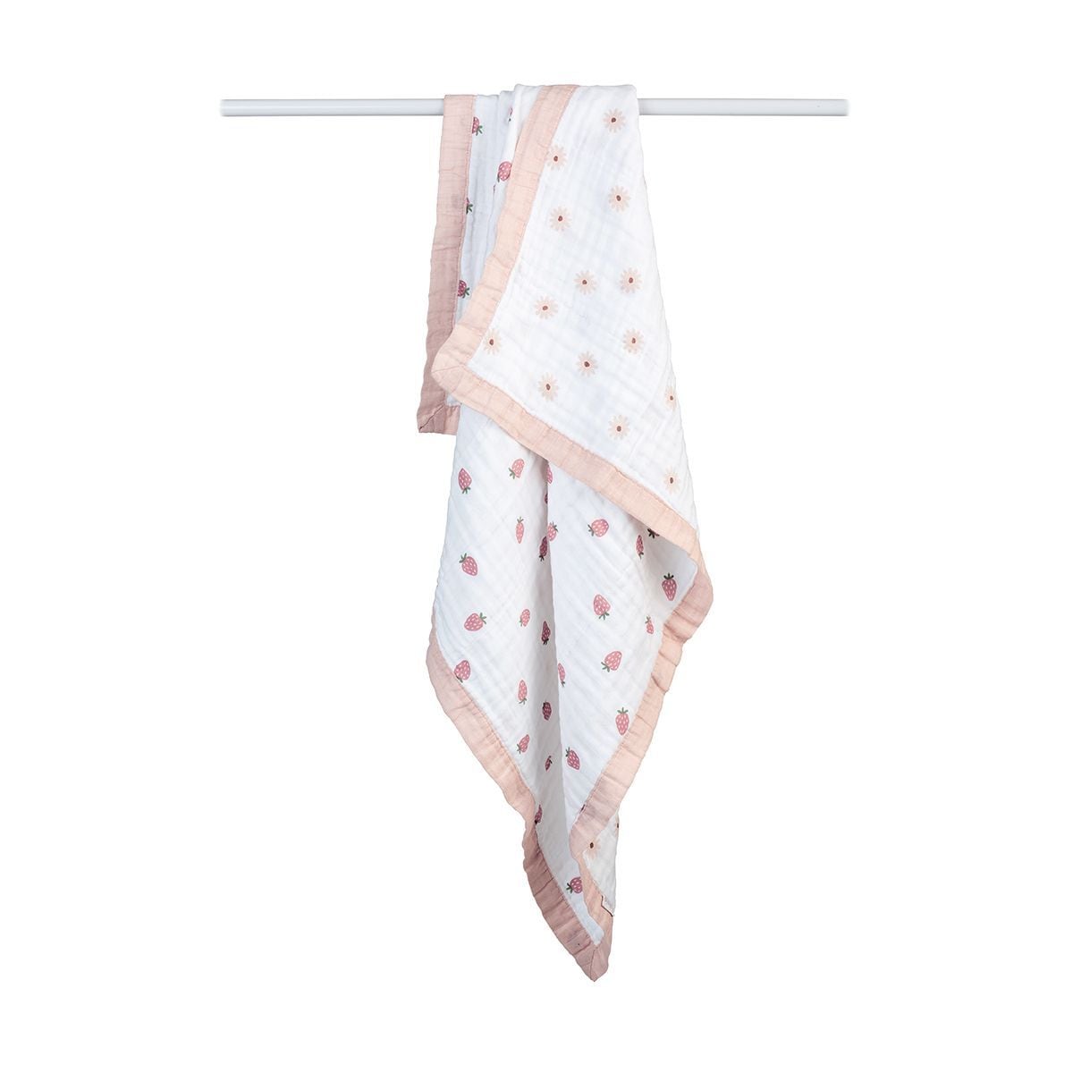 3-Ply Daisies & Strawberry Reversible Muslin Blanket