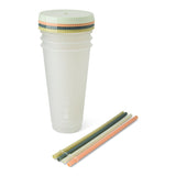 Colour Changing Glitter Plastic Tumbler with Splashproof Lid, 24-oz, 4-pk