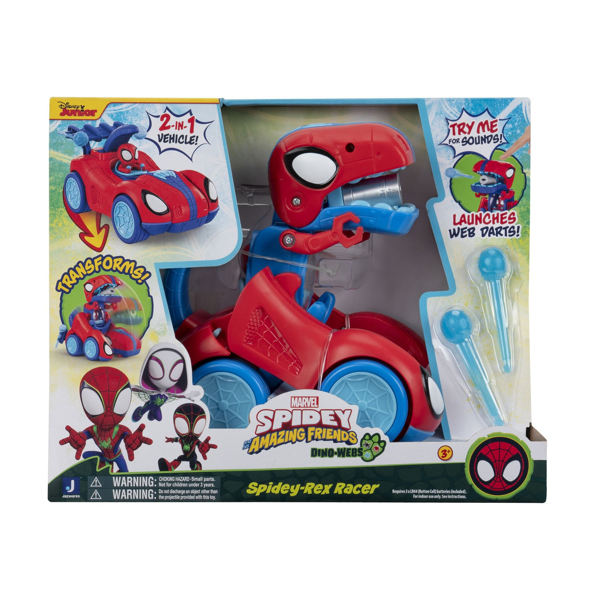 His Amazing Friends -Rex Racer Vehicle, 2-in-1, Darts Included, Ages 3+