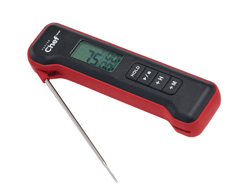 Digital Folding BBQ Food & Meat Thermometer with Stainless Steel Probe J552