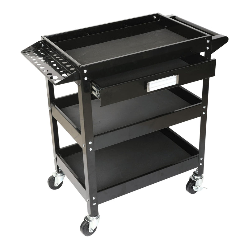 3-Tier Work Cart with Swivel Casters, 250-lb L4695