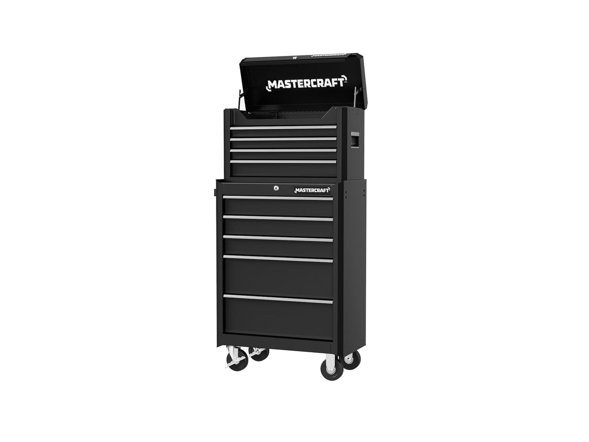 4-Drawer Tool Storage Chest with Liners, Black, 24-in