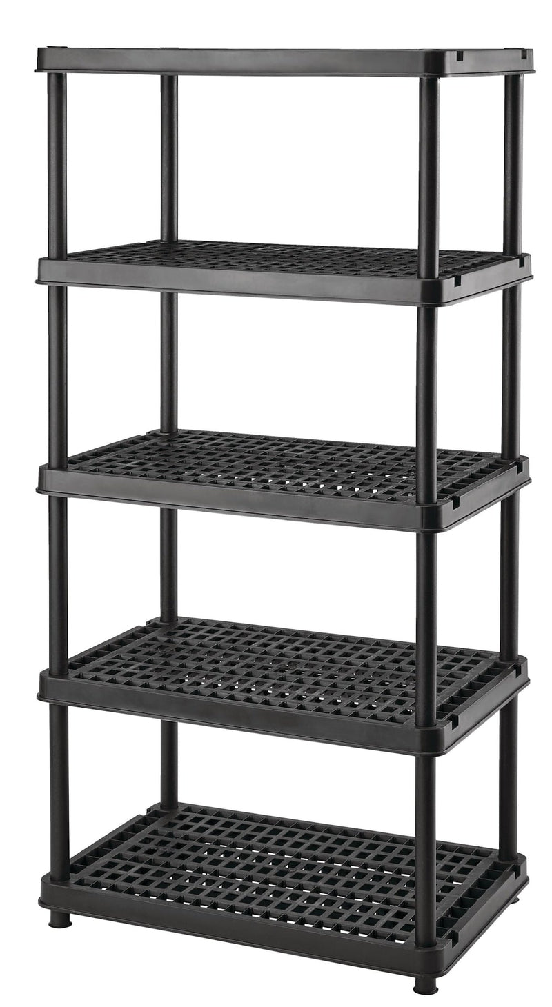 5-Shelf Resin/ Plastic Storage Rack/ Shelving Unit, 36 x 24 x 72-in M1253