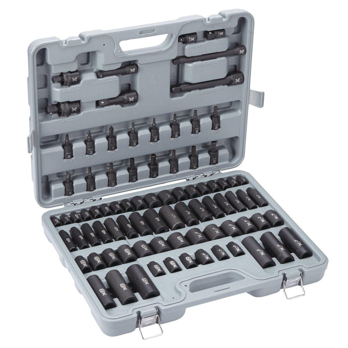 3/8-in & 1/2-in Drive Professional Grade Impact Socket Set, 83-pc, CRMO