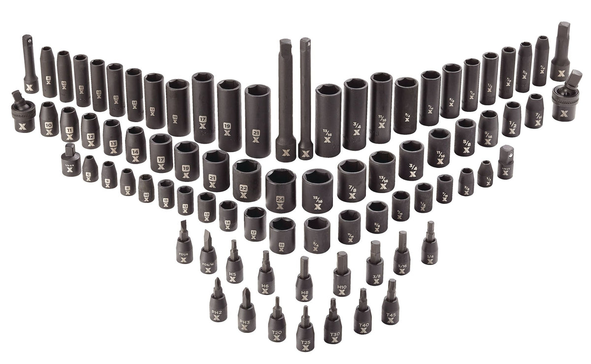 3/8-in & 1/2-in Drive Professional Grade Impact Socket Set, 83-pc, CRMO
