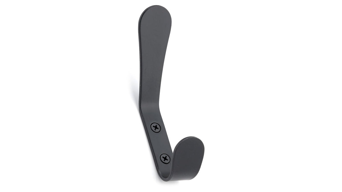 Metal Utility Double Hook, Matte Black