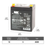 12-Volt 5 Ah SLA Battery, F2 Terminal
