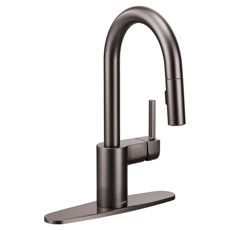 Align Single Handle High Arc Pull Down Spot-Resist Sprayer Kitchen Faucet with Power Clean, Black Stainless Steel F3166