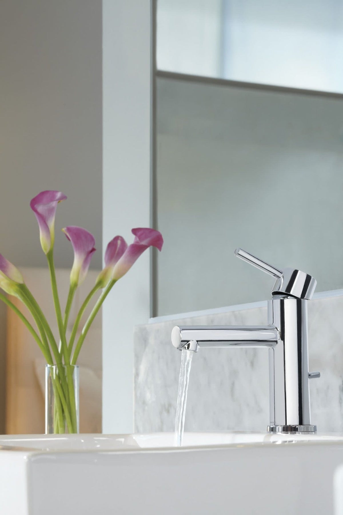 Align Single Handle High Arc Single Hole Bathroom Sink Faucet, Chrome
