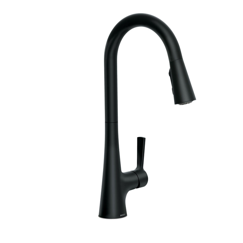 Mikah 1-Handle Pull Down Kitchen Faucet, Matte Black Q2515