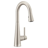 Sleek Single Handle High Arc Pull Down Spot-Resist Kitchen Faucet, Stainless Steel