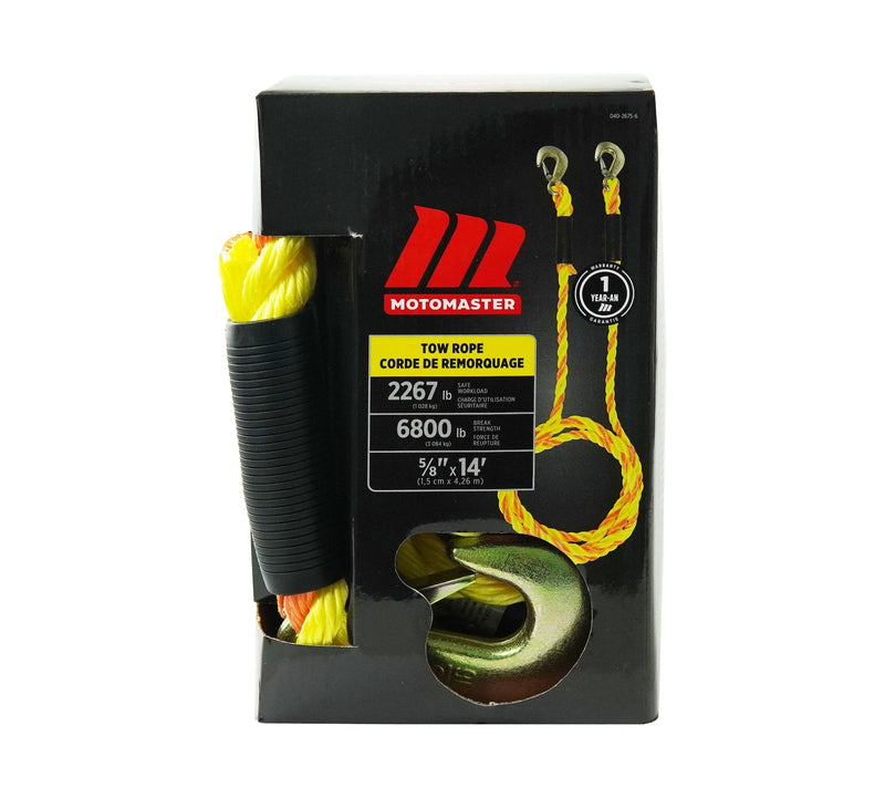 6,800-lb Tow Rope, with Rust-Resistant Hooks, 5/8-in x 14-ft Y8759